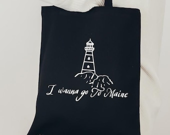 I Wanna Go To Maine New England Tote Original Hand Drawn Bag