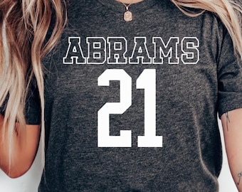 Vintage Abrams 21 Jersey Retro Style Design Tee Original Hand Drawn Tshirt