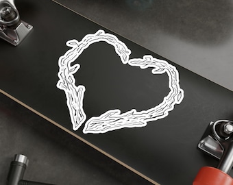Hand-Drawn Heart of Sticks Sticker: Original Vinyl Decal