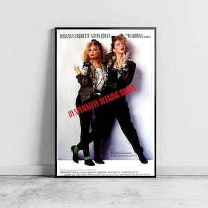 Pôster do filme "Procura-se Susan Desesperadamente", decoração para casa, arte de parede em tela, presente personalizado, pôster personalizado, impressão de arte de parede