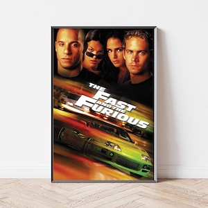 The Fast and the Furious Film Poster, Wohnkultur, Leinwand Wandkunst, personalisiertes Geschenk, individuelles Poster, Wand Kunst Druck