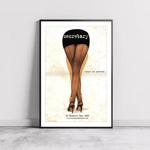 Pôster de filme "Secretária", decoração para casa, arte de parede em tela, presente personalizado, pôster personalizado, impressão de arte de parede