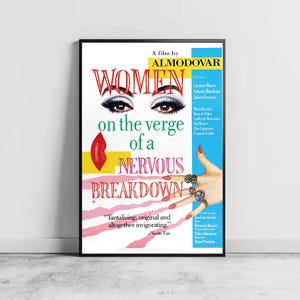 Cartaz do filme Mulheres à Beira de um Ataque de Nervos, decoração para casa, arte de parede em tela, presente personalizado, pôster personalizado, impressão de arte de parede