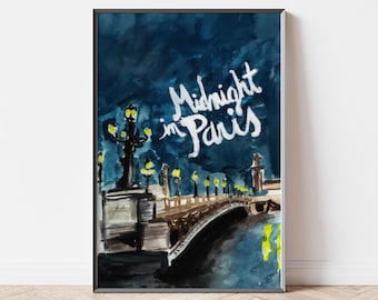 Paris Photograph Van Gogh Print Midnight in Paris Eiffel Tower