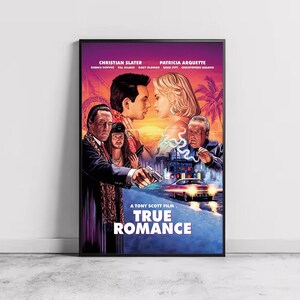 Pôster do filme True Romance, decoração para casa, arte de parede em tela, presente personalizado, pôster personalizado, impressão de arte de parede