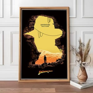 Cartaz do filme Indiana Jones, decoração para casa, arte de parede em tela, presente personalizado, pôster personalizado, impressão de arte de parede