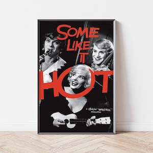 Some Like It Hot Movie Poster, Home Decor, Canvas Wall Art, Personalized gift, Custom Poster, Wall Art Print
