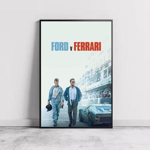 Ford v Ferrari Film Poster, Wohnkultur, Leinwand Wandkunst, personalisiertes Geschenk, individuelles Poster, Wand Kunst Druck