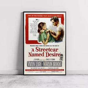Um Bonde Chamado Desejo Pôster de Filme, Decoração para Casa, Arte de Parede em Tela, Presente Personalizado, Pôster Personalizado, Impressão de Arte de Parede