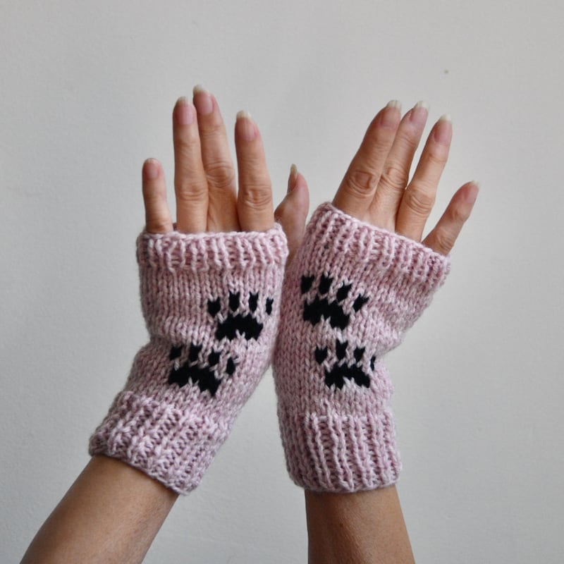 Black Cat Fingerless Gloves Costume Accessory