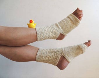 Yoga Socks - Hand Knit - Wool - Athletic Socks - Dance Socks - Pedicure Socks - Slipper Socks - Toeless Socks - Ankle Warmers - Fashion
