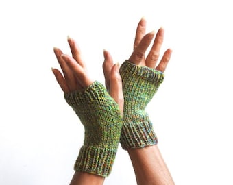 Fingerless Gloves - Hand Knit Gloves - Wool Gloves - Wrist Warmers - Winter Gloves - Gloves - Mittens - Gift - New York Fashion Gloves #224g