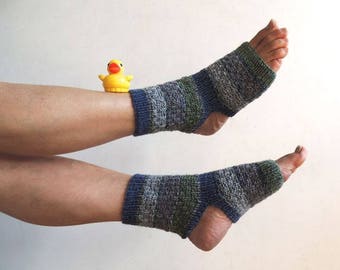 Yoga Socks - Hand Knit - Wool - Athletic Socks - Dance Socks - Pedicure Socks - Slipper Socks - Toeless Socks - Ankle Warmers - Fashion