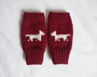 Dog Fingerless Gloves - Cranberry Gloves - New York Fashion Gloves - Fun to Wear - Unique Gloves - Best Gift - Fall and Winter Gloves