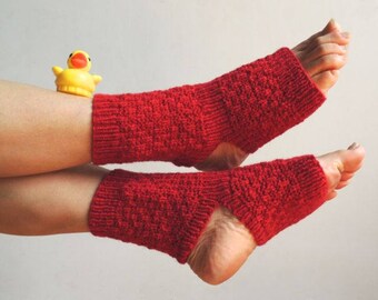 Yoga Socks - Hand Knit - Wool - Athletic Socks - Dance Socks - Pedicure Socks - Slipper Socks - Toeless Socks - Ankle Warmers - Fashion