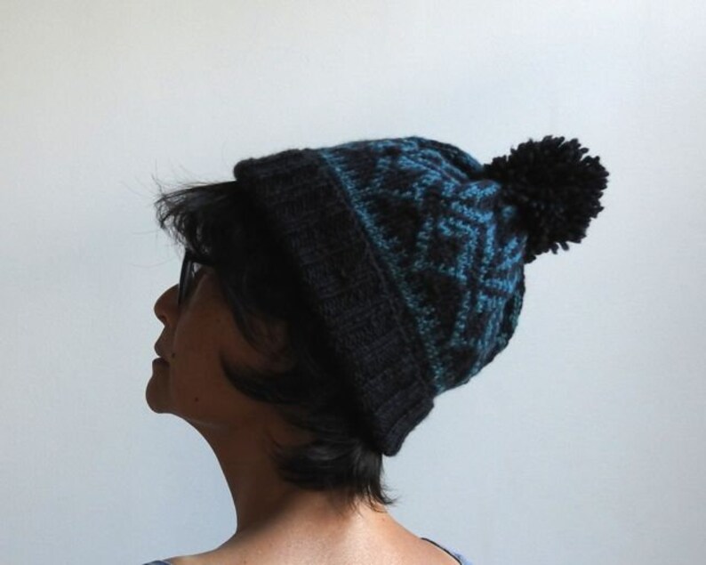 Winter Hat with Pompom New York Fashion Hat Hand Knit Hat Great Gift for Christmas Hand Made in New York Nordic Hat Wool Hat