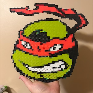 Raphael Teenage Mutant Ninja Turtle Perler Bead Art Wall Decor Gaming Room Decor 80’s nostalgia