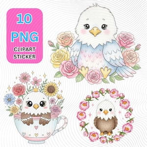 Floral Eagle Clipart PNG: Boho Bird Illustration (Digital Download)