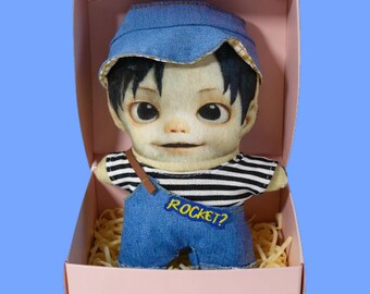 Handmade Rocket Boy Pillow Doll – Plush Ragdoll Keychain, Ornament & Gift for Birthday, Christmas, New Year, (17 Cm)