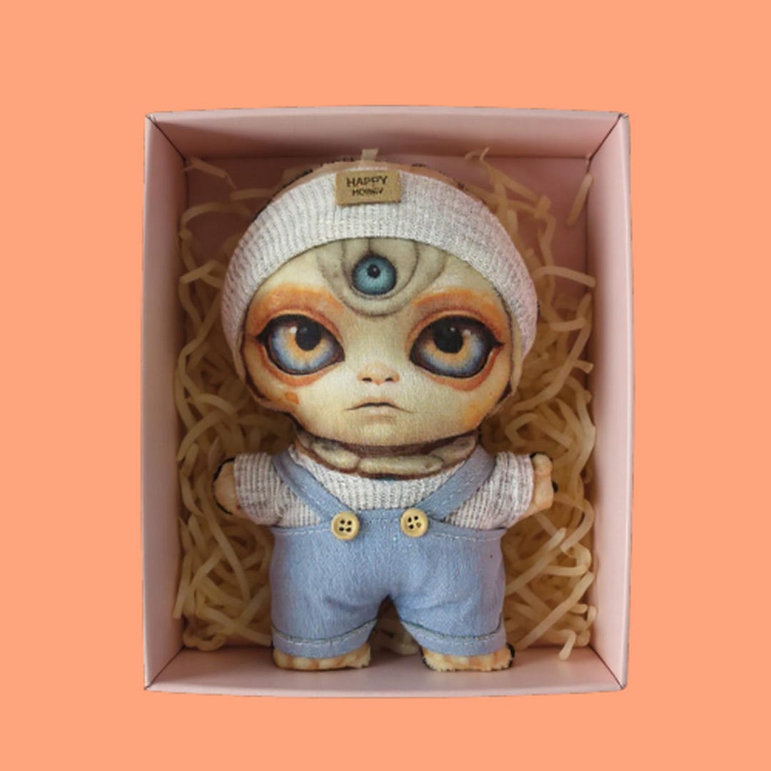 Handmade Moonbeam Alien Pillow Doll – Plush Ragdoll Keychain, Ornament ...