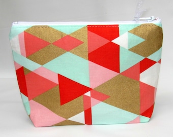 Makeup Bag, Toiletry Bag, Cosmetic Bag, Gift for her Geometric, makeup travel case, Makeup Bag, Makeup Bag, Makeup pouch, Cosmetic Case