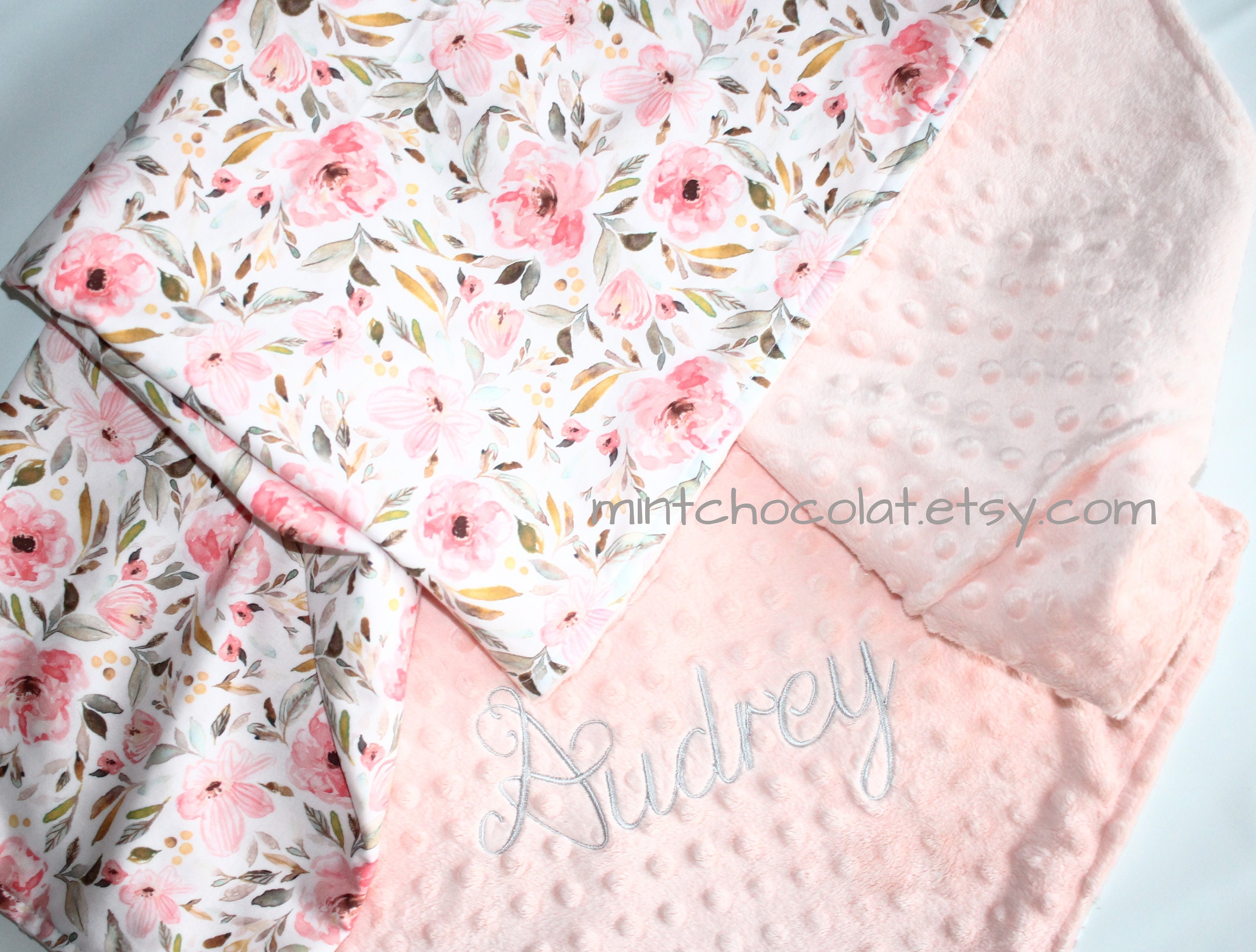 Personalized baby Blanket Baby Girl Blanket Monogrammed baby Etsy