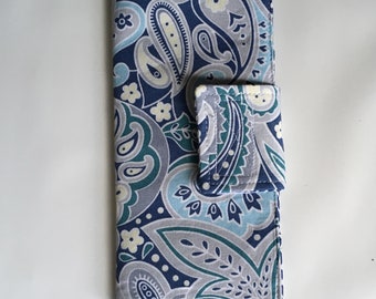 Credit Card Holder, Gift Card Wallet, Card Holder Blue Paisley