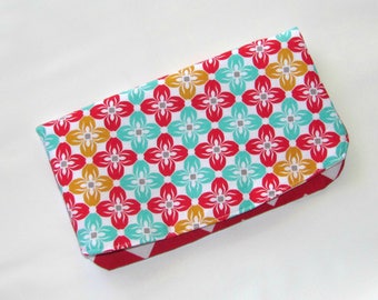 Womens Clutch Bag wristlet clutch bag, foldover bag small fabric clutch purse, Folded wallet