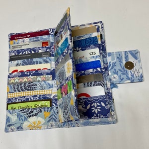 Credit Card Organizer Wallet, Card Organizer, Gift Card Holder, Credit Card Wallet, Zipper Coin Pocket, gift card wallet, Floral Fabric