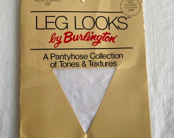 Vintage Leg Looks Pantyhose by Burlington Hosiery Tones & Textures Artist's Brush White Size Medium