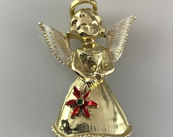 Vintage Gerry’s Christmas Angel Poinsettia Brooch