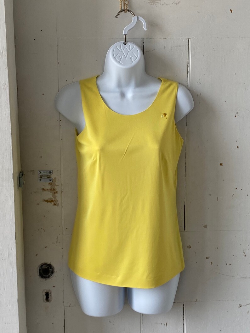 1960s Womens Activewear Arnold Palmer Yellow Nylon Golf Tank Top 11/12 image 1