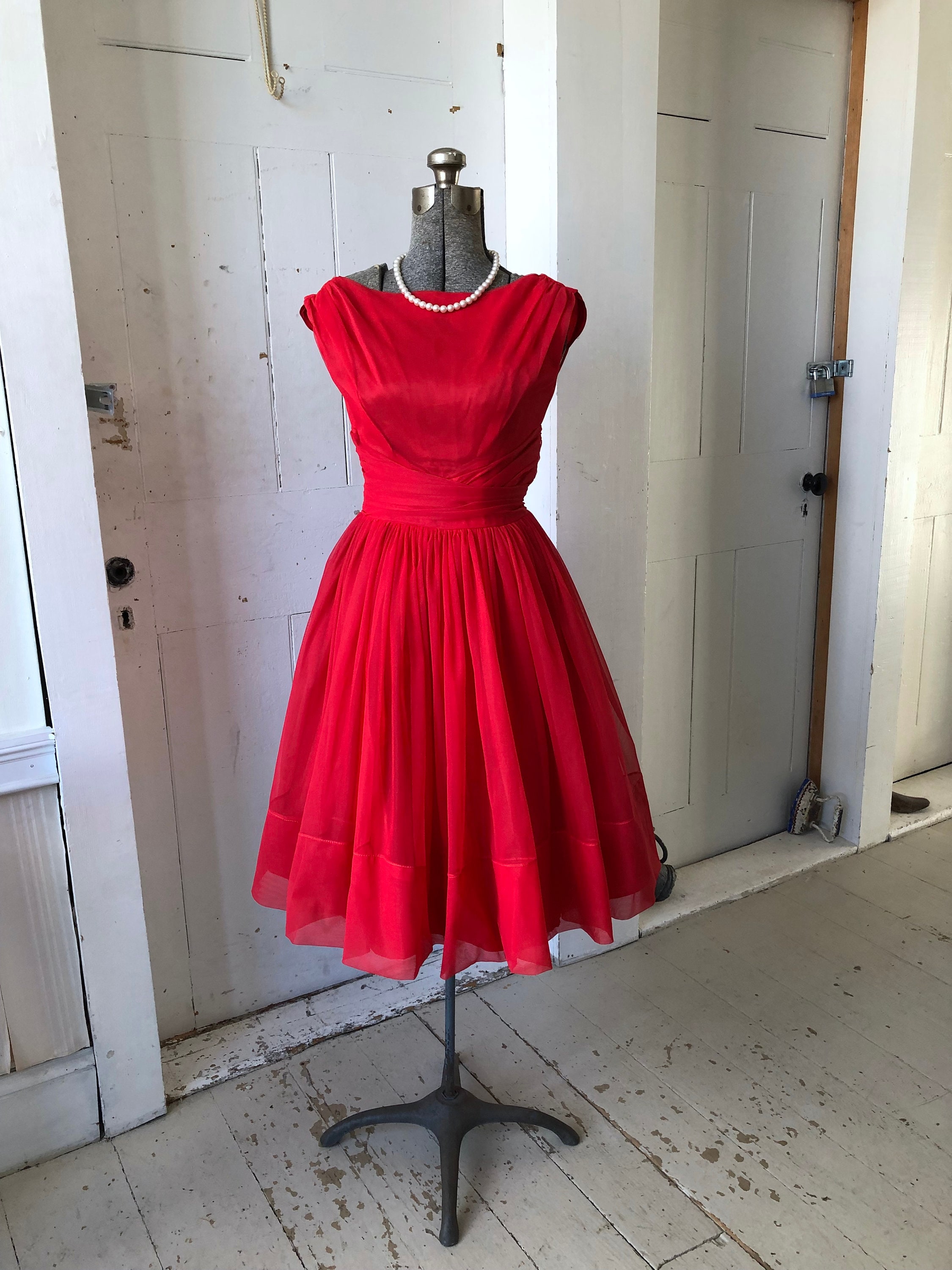 red semi formal dress