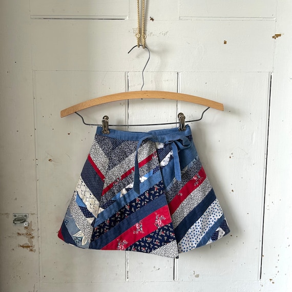 Denim wrap skirt quilt hotsell