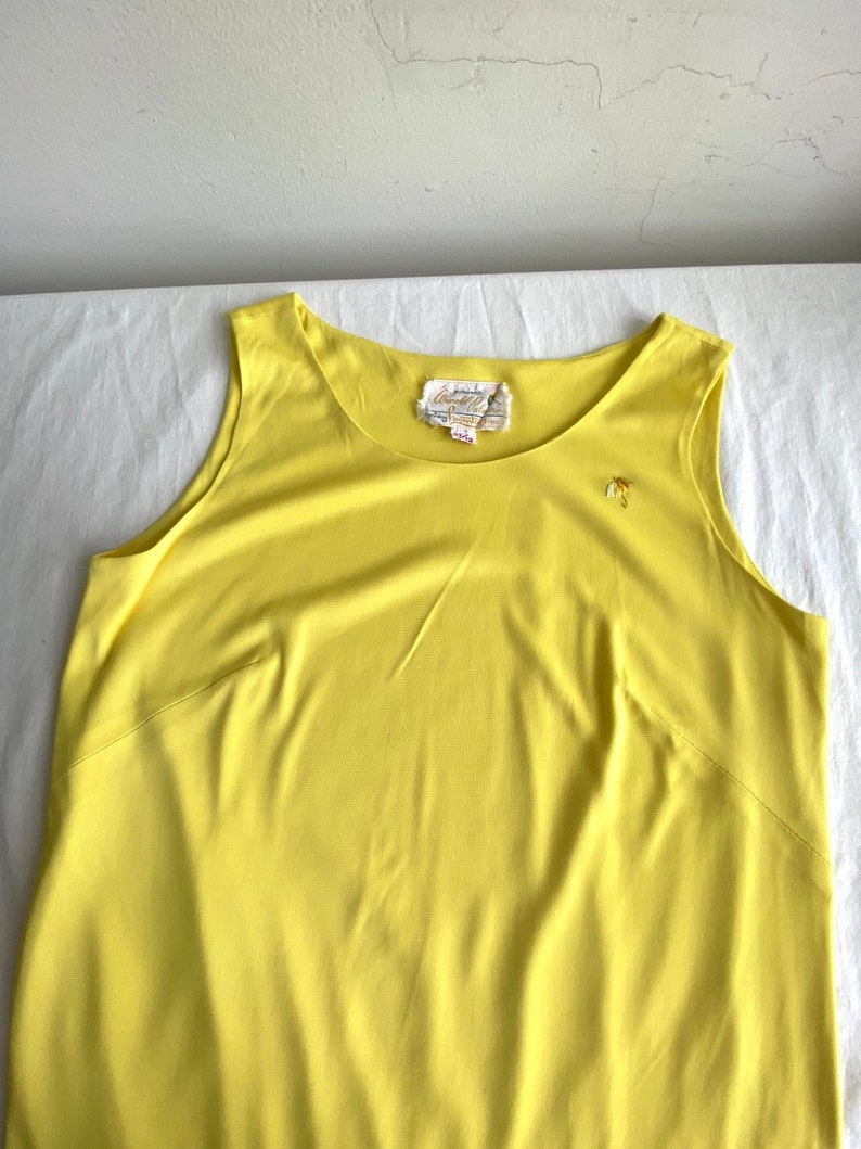 1960s Womens Activewear Arnold Palmer Yellow Nylon Golf Tank Top 11/12 image 4