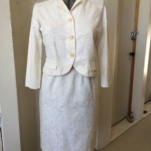 1960s Cream Brocade 2pc Suit Skirt and Jacket Rhonda Lee Size - Etsy