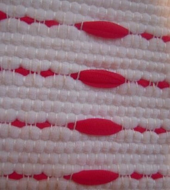 Vintage 50s 60s Clutch Purse Cool Loomed Fabric R… - image 4