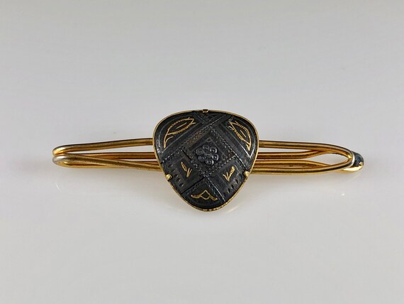 Vintage 1960s 1970s Spanish Damascene Tie Clip Go… - image 10