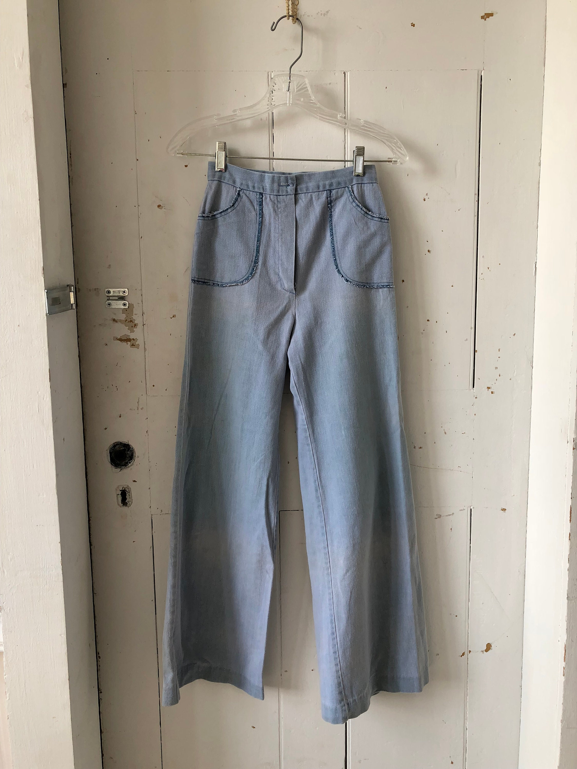 1970s Authentic Jeans Bellbottoms Retro High Waisted Wide Leg - Etsy