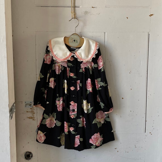 1990s Rare Editions Floral Print Girl’s Dress Wit… - image 2