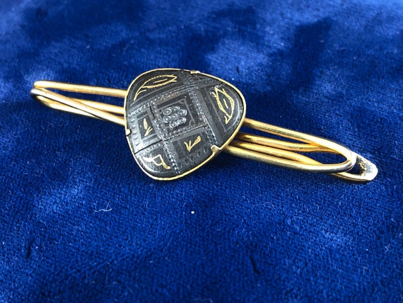 Vintage 1960s 1970s Spanish Damascene Tie Clip Go… - image 4