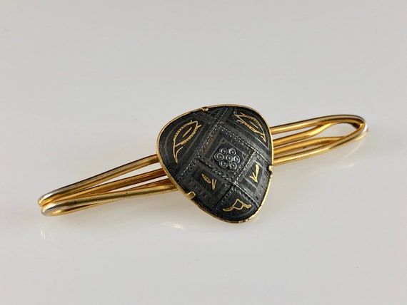 Vintage 1960s 1970s Spanish Damascene Tie Clip Go… - image 5