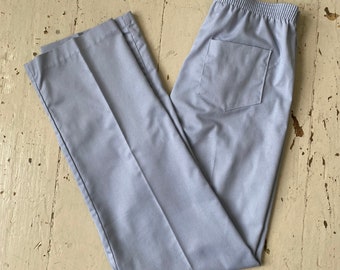 1980s Periwinkle cotton Pull on Pants Size 14