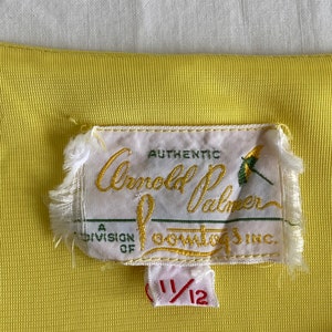 1960s Womens Activewear Arnold Palmer Yellow Nylon Golf Tank Top 11/12 image 6