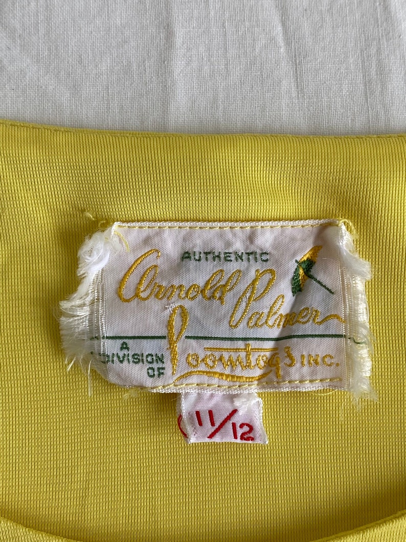 1960s Womens Activewear Arnold Palmer Yellow Nylon Golf Tank Top 11/12 image 6