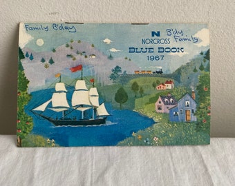 1967 Norcross Blue Book Date Book Datebook Nautical Village Evelyn Moffett Greeting Cards Schenectady NY Ephemera