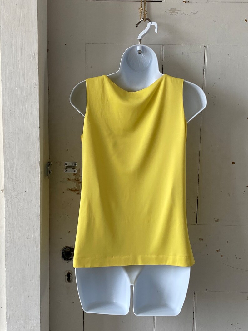 1960s Womens Activewear Arnold Palmer Yellow Nylon Golf Tank Top 11/12 image 3