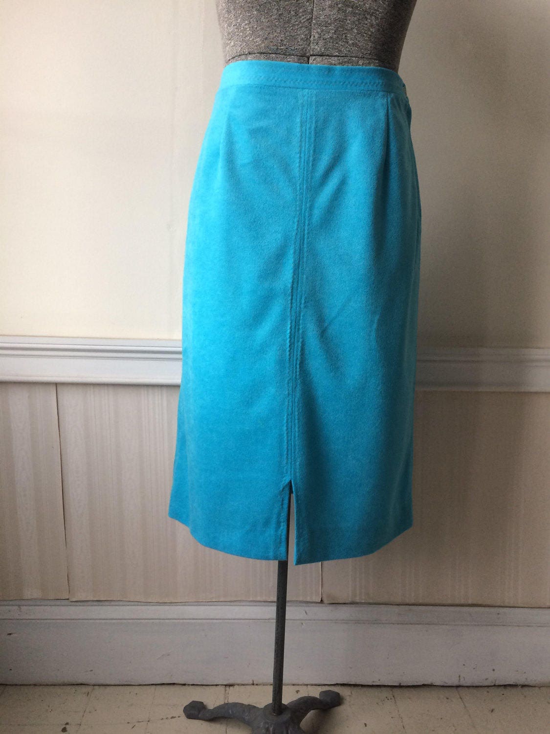 1970s 1980s BODIN Light Blue Faux Suede Ultra Suede High - Etsy