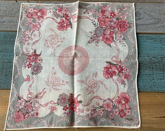 Handkerchief vintage floral  Garland novelty cotton hanky hankie