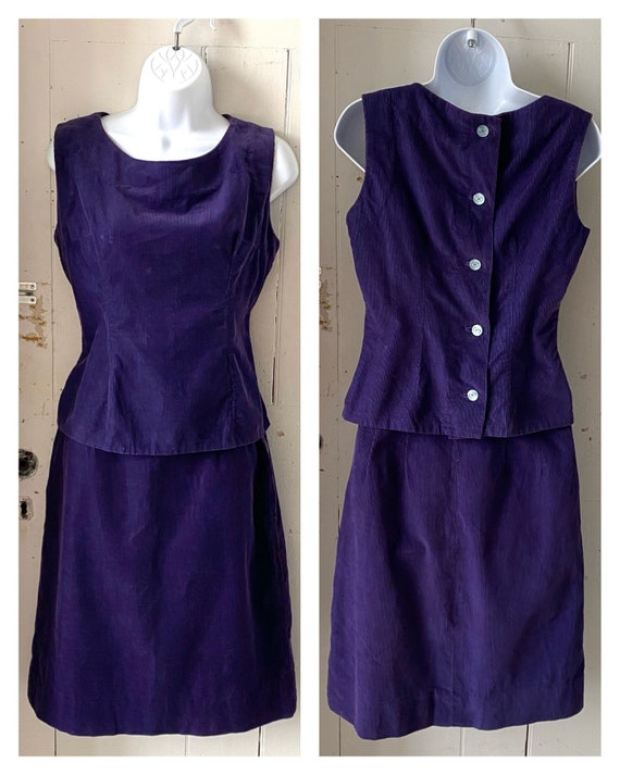 1960s purple Corduroy 2 Pc Suit